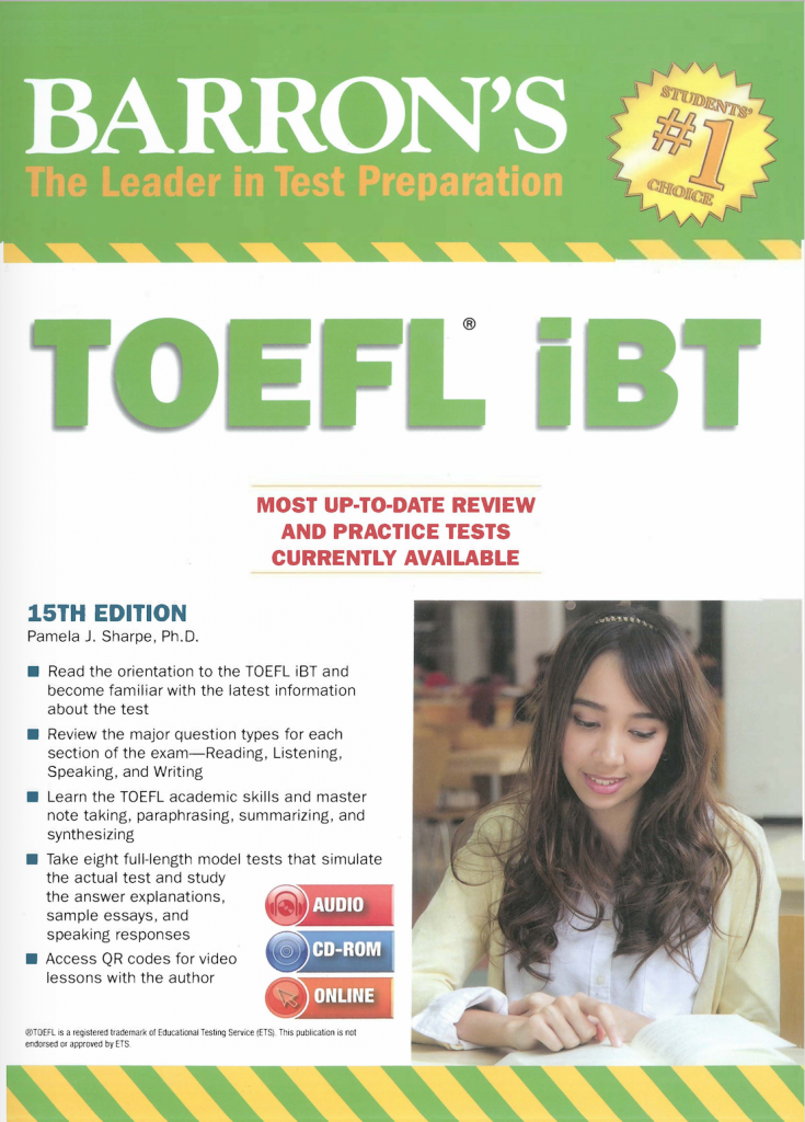 Barron S TOEFL IBT 15th Edition By Pamela J Sharpe Ph D TV Acres